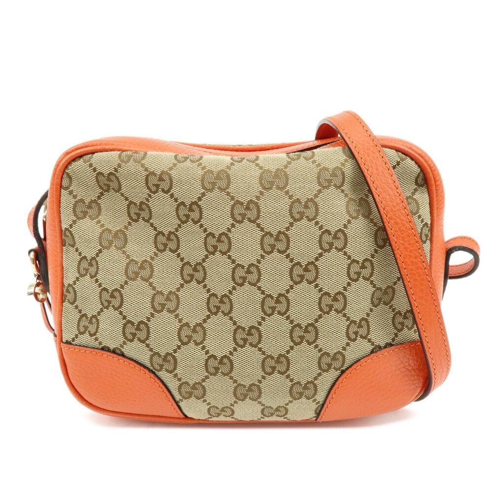 Gucci GG Canvas & Leather Crossbody Bag Orange